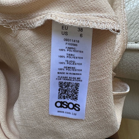 ASOS Rose Gold Ruched Tie Front Camisole - Picture 6 of 6